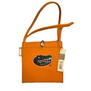 Florida Gators UF Licensed Handbag Orange With Gator Logo Button Closure NWT 8x7